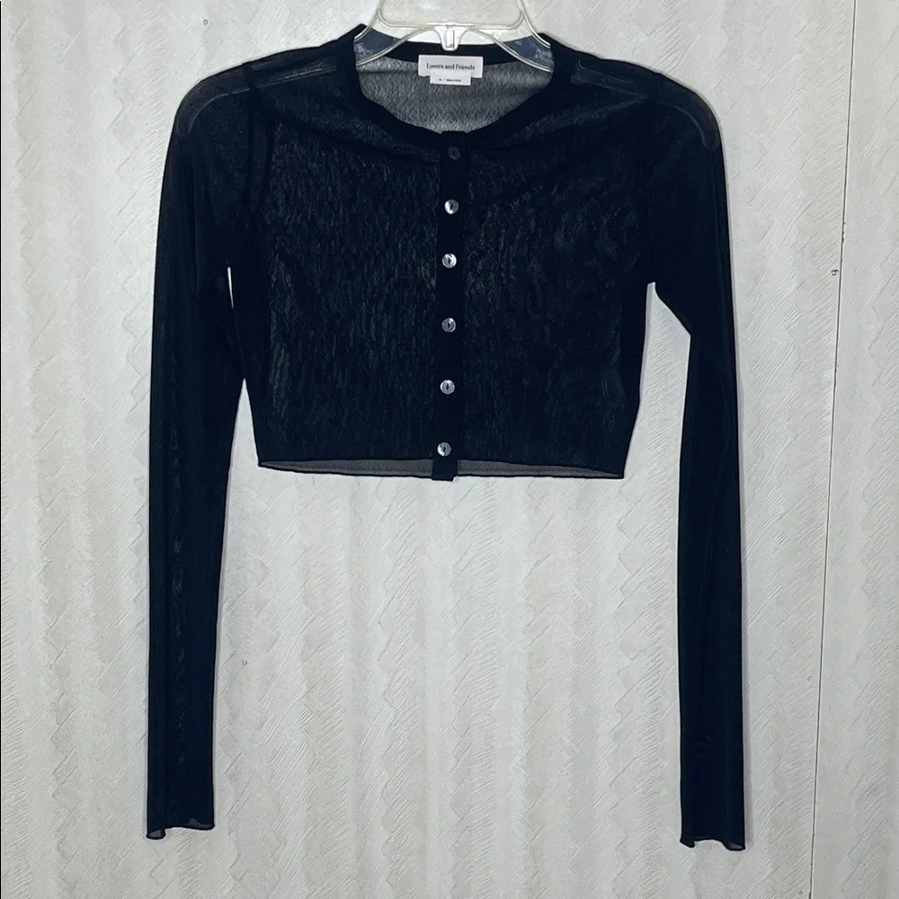 🆕 LOVERS AND FRIENDS CARDIGAN STEPH SHEER Mesh Cropped Top Size XS